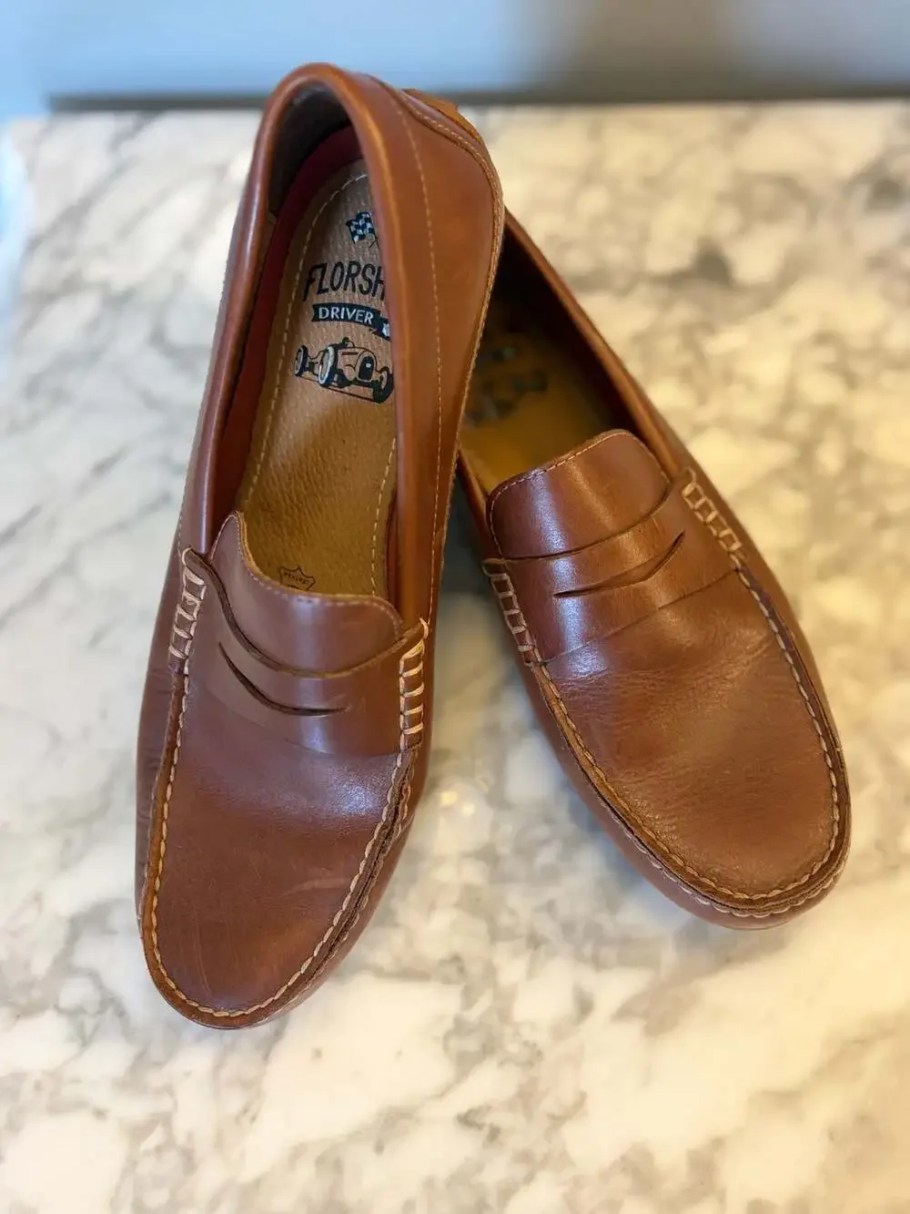 Florsheim Driver Men's Leather Penny Loafers Academic Grandpa-core